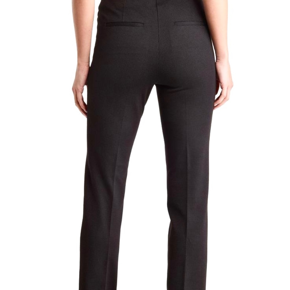 Amanda & Chelsea Black Houndstooth Check Straight Leg Pants